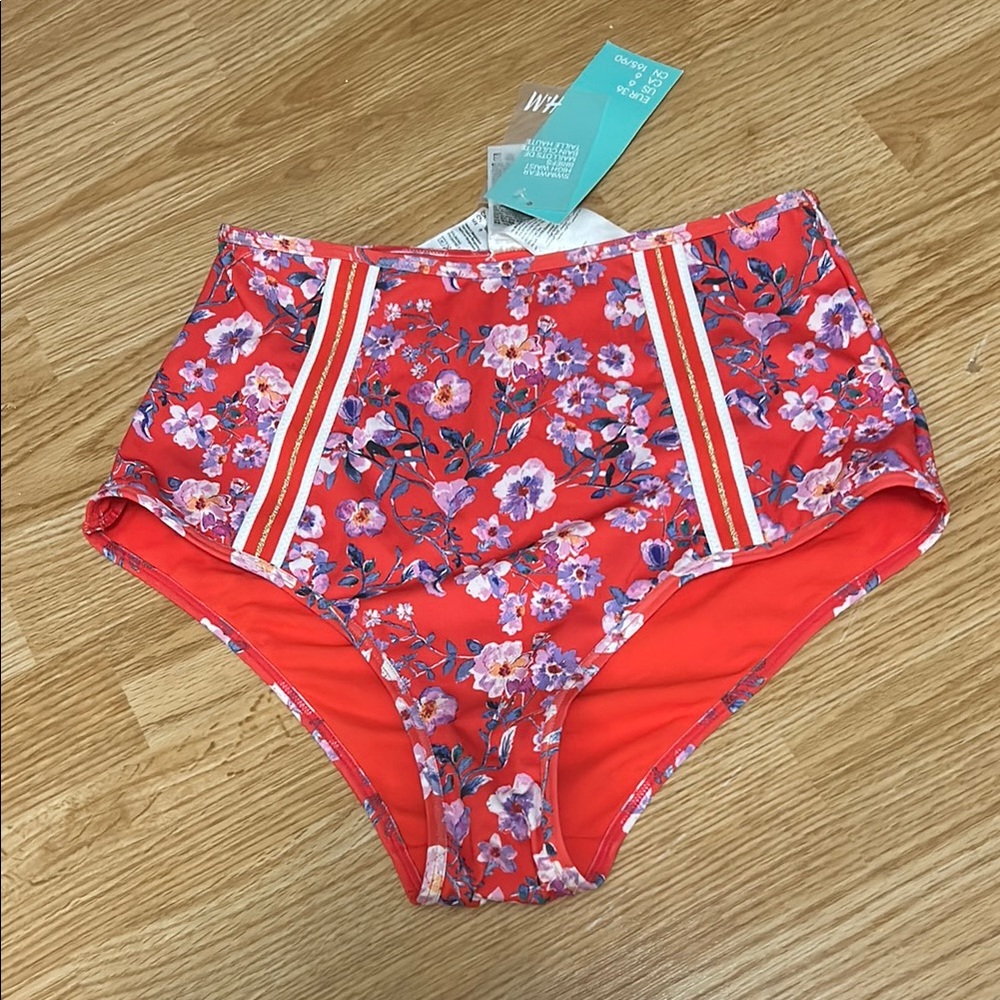 Floral High-Waisted Bikini Bottoms